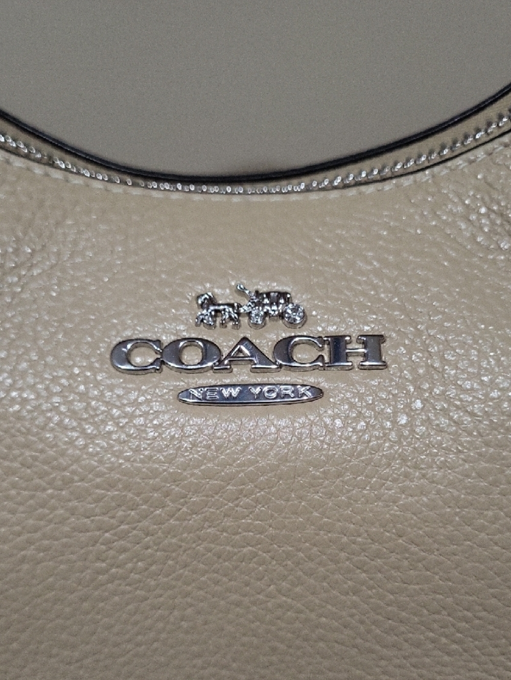 Coach Pebbled Leather Shoulder Bag in Tan - Picture 4 of 10
